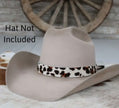 Leopard Cowhide Hat Band with leather ties