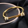 Stainless Steel Horseshoe Buckle Bracelet - Gold and Silver