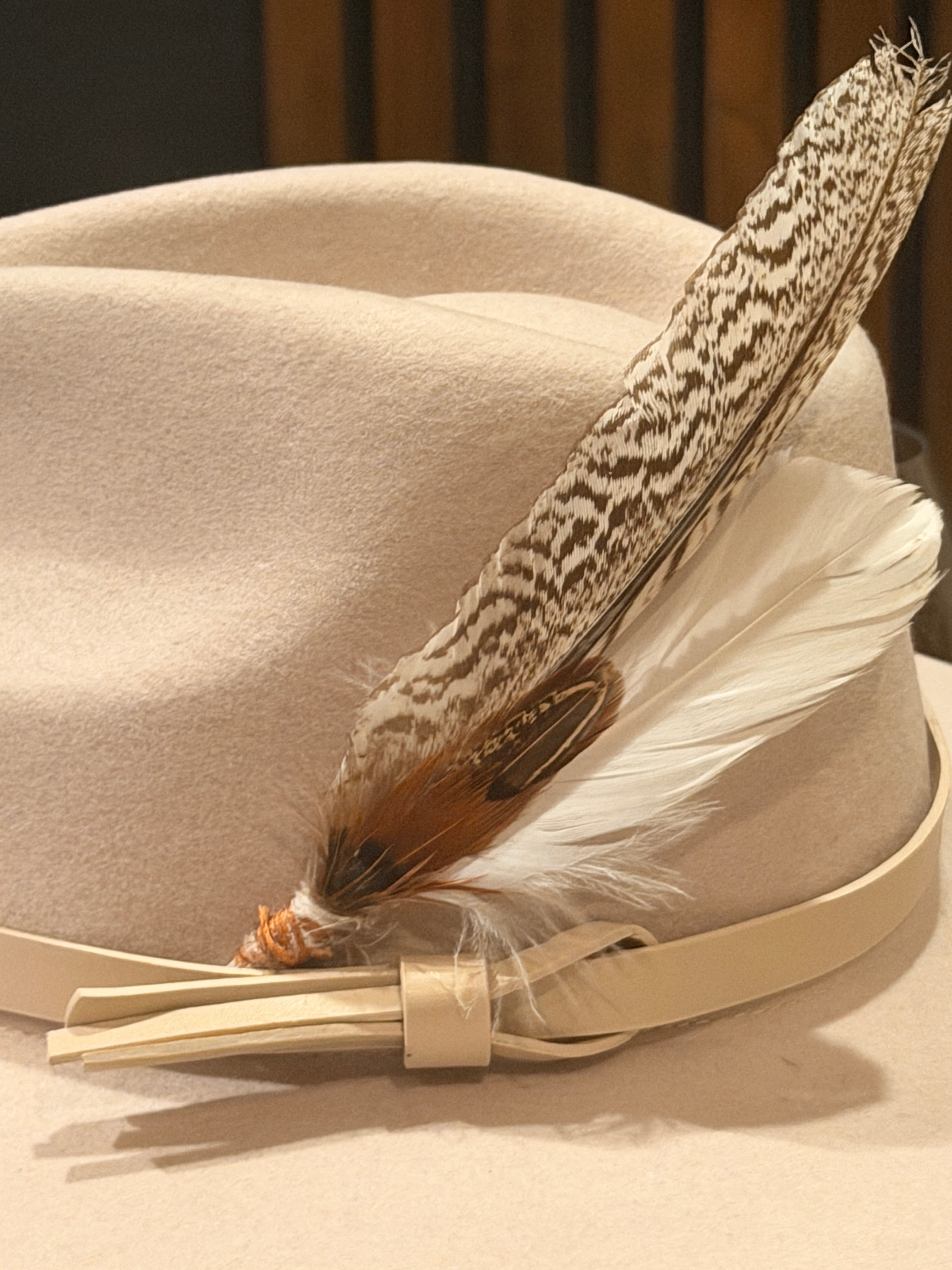 Neutral Hat feather set - pheasant and guinea