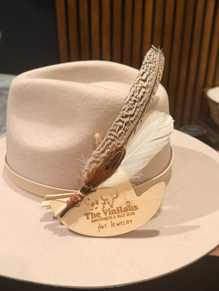 Neutral Hat feather set - pheasant and guinea