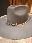 Suede & Silver Horse bit hat band with adjustable silver pull accents