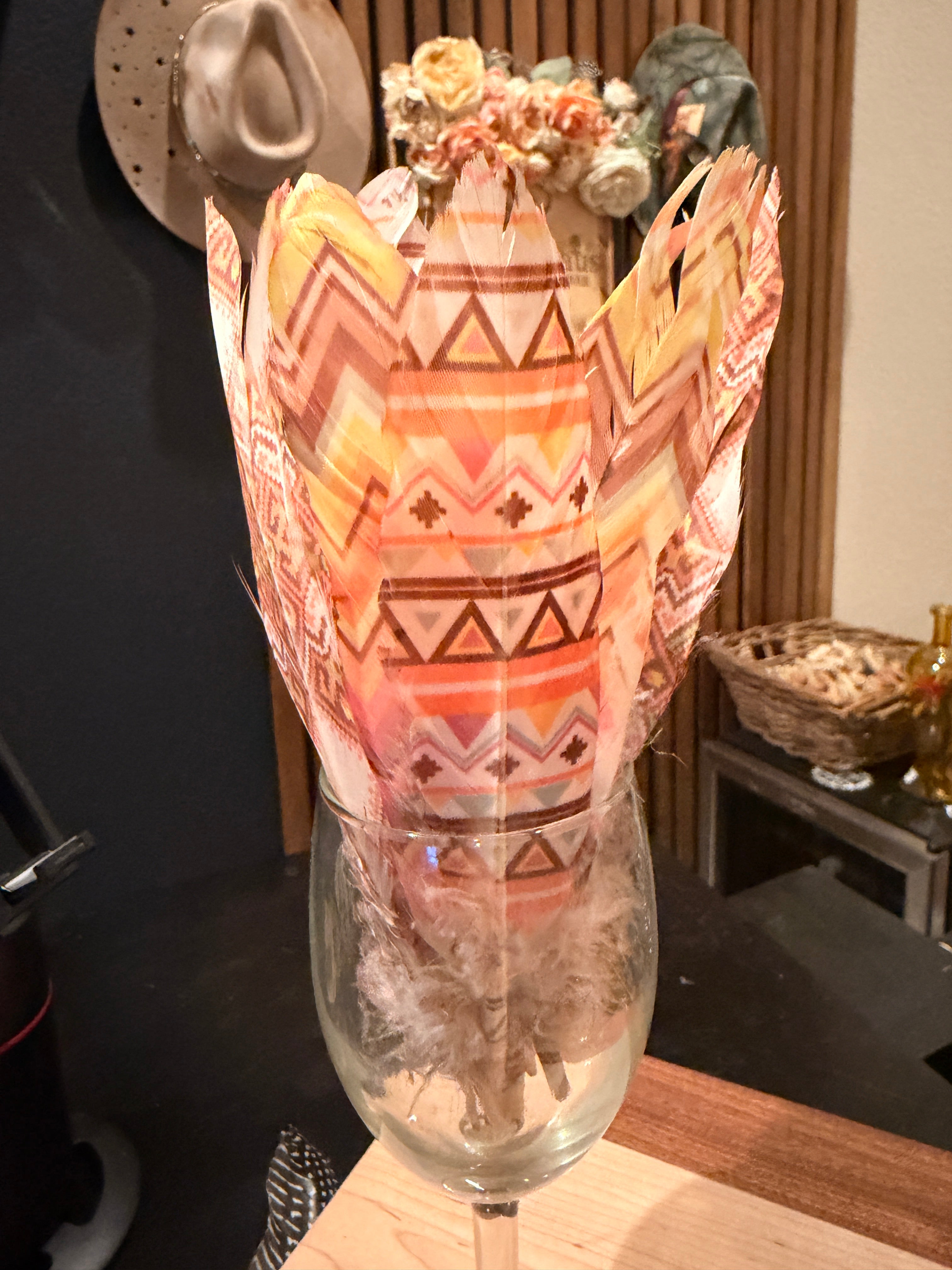 Natural & Printed Feathers - Hat Accessory
