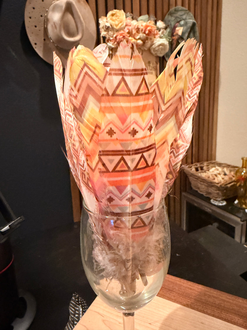 Natural & Printed Feathers - Hat Accessory