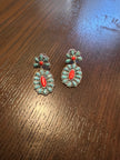 Bohemian Western Turquoise and Red Earrings