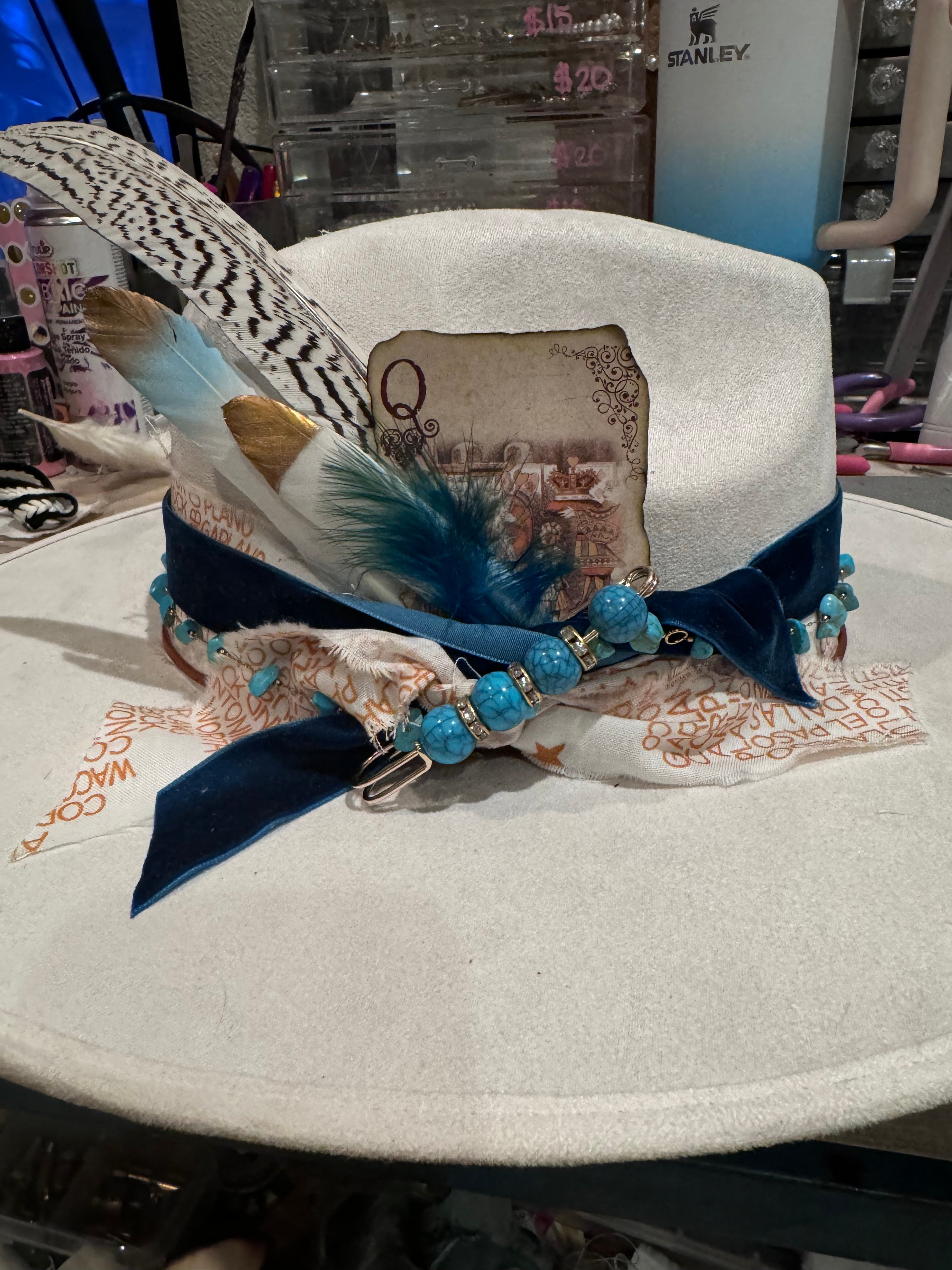 Natural & Printed Feathers - Hat Accessory