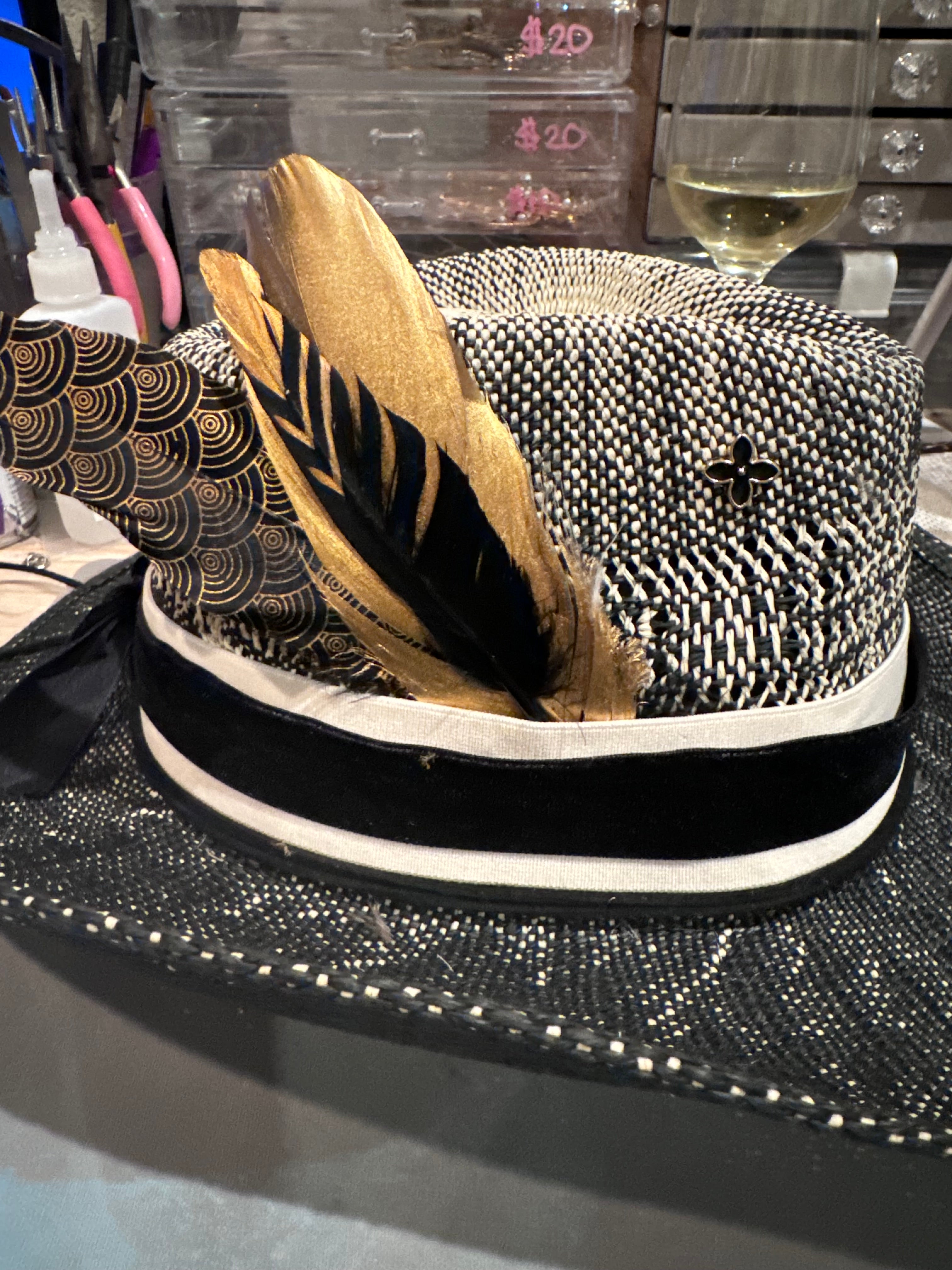 Natural & Printed Feathers - Hat Accessory