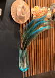 Vibrant Peacock Sword Feather - Blue & Green