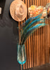 Vibrant Peacock Sword Feather - Blue & Green