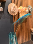 Vibrant Peacock Sword Feather - Blue & Green