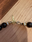 Natural Garnet Beaded Necklace with Gemstone carved Zebra Rose Pendent