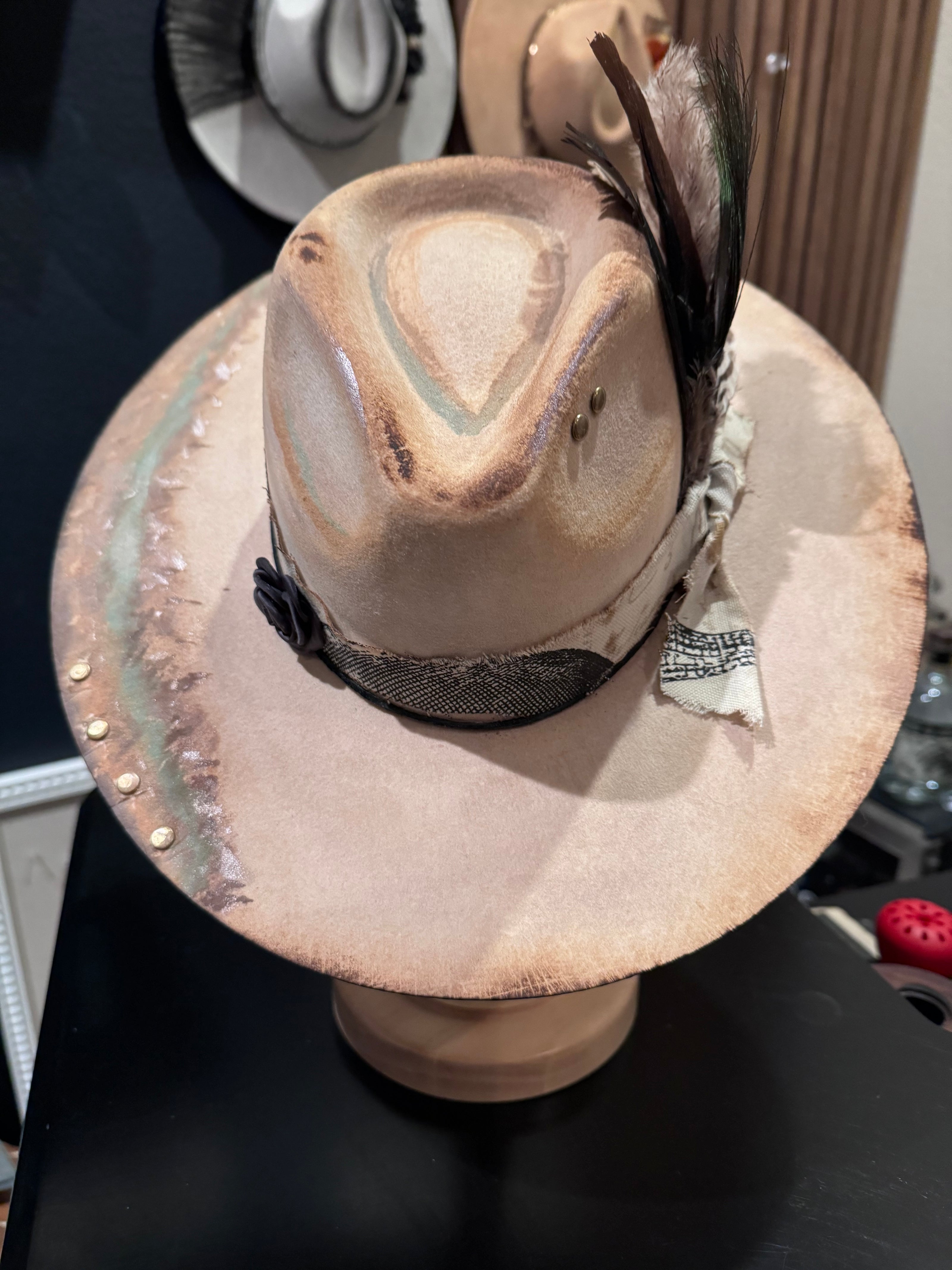 Ivory Felt Custom Designed Hat