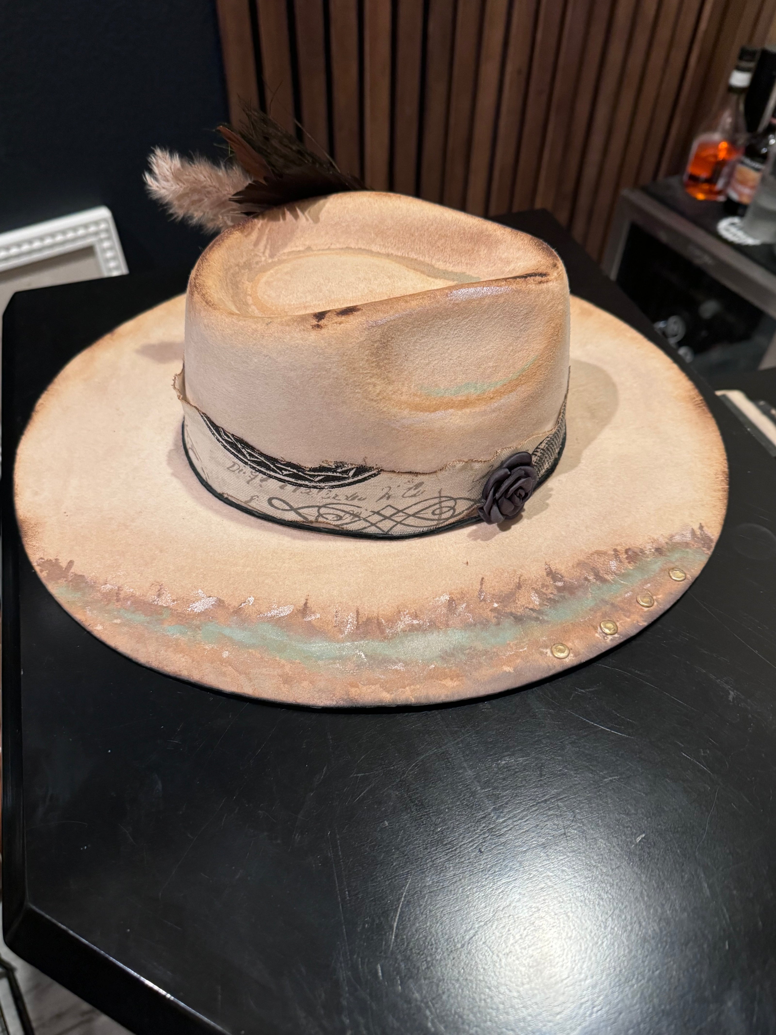 Ivory Felt Custom Designed Hat