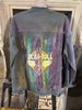 Graffiti Rocknroll Distressed Denim Jacket - one-of-a-kind!