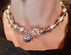 Silver Hematite Beaded Choker Necklace with Winchester Bullet Pendent