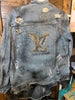 LV Hand Painted Distressed Denim Jacket