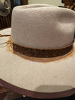 Handmade Brown leather tie hat band - O/S