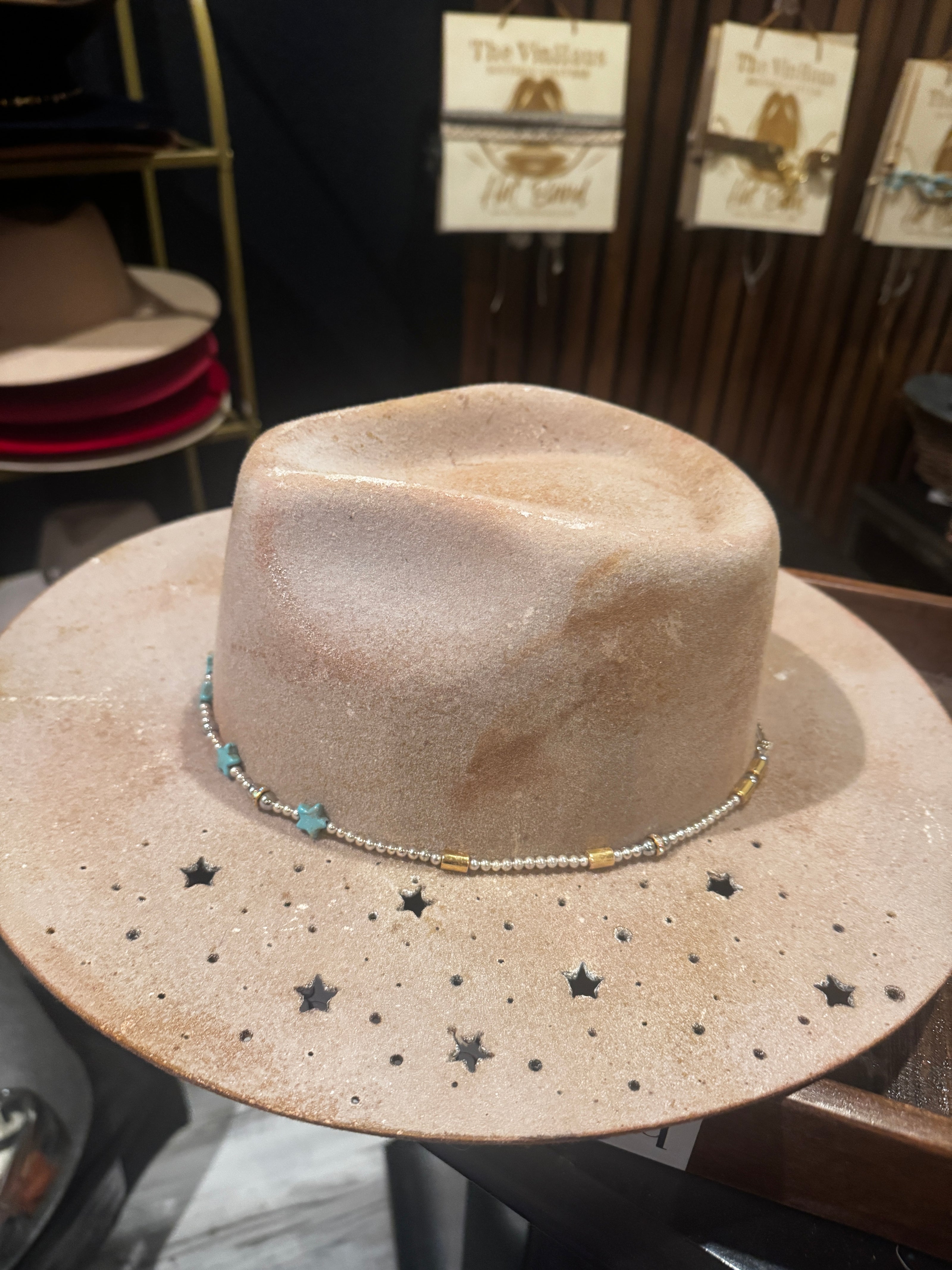 The Star - Taupe Wool Felt Custom Hat Design - Large