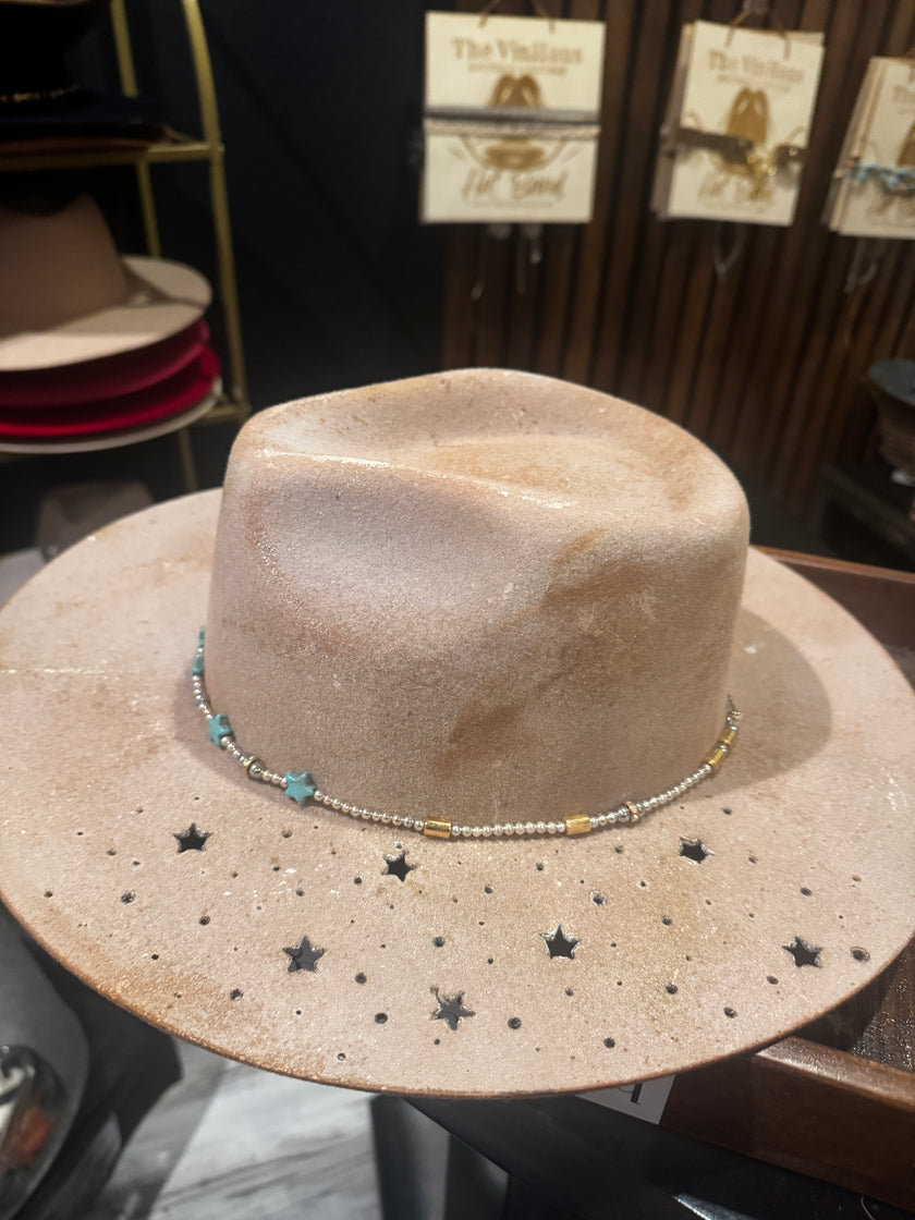 The Star - Taupe Wool Felt Custom Hat Design - Large