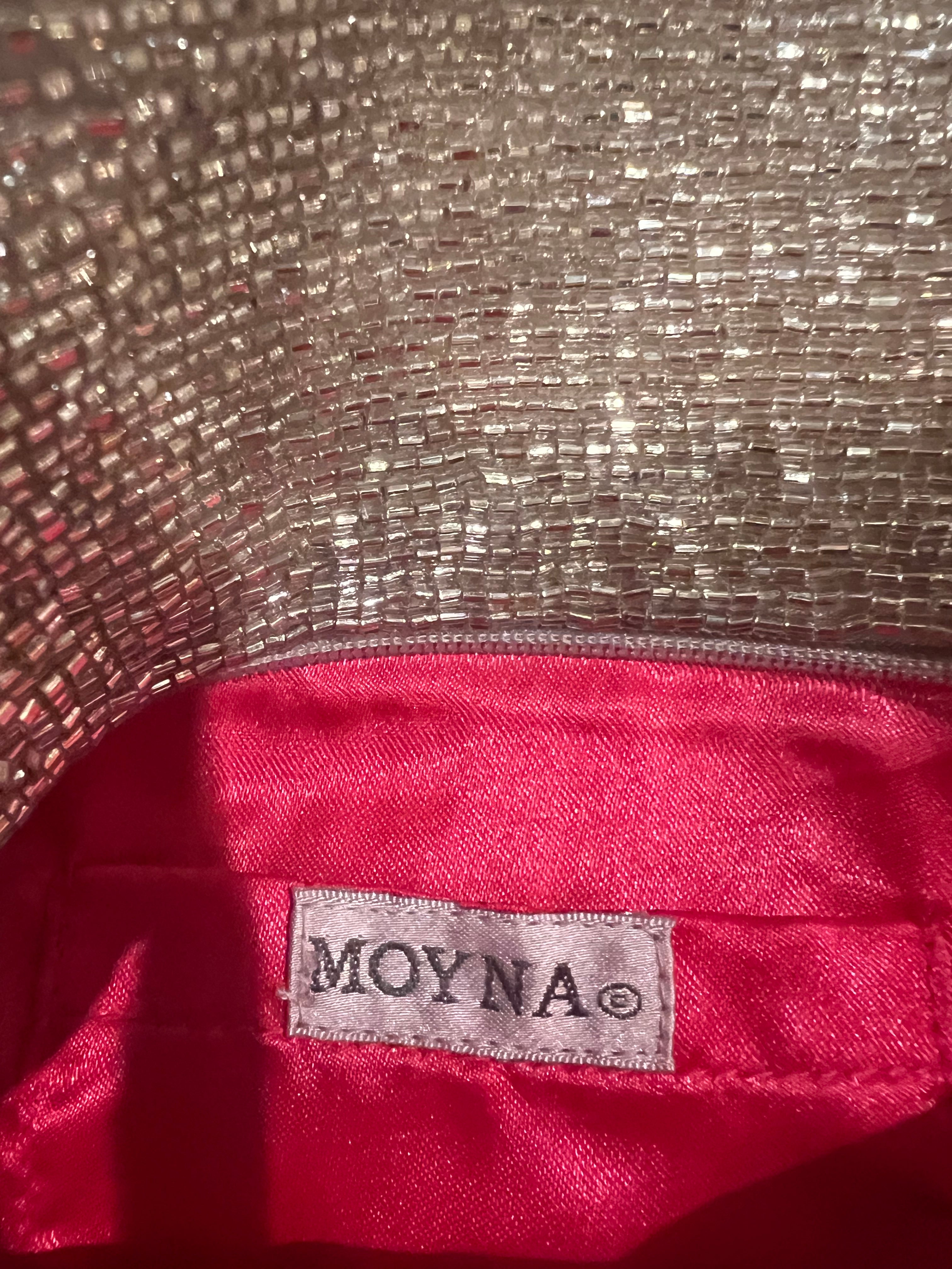 Neiman Marcus Handcrafted Moyna Silver/Pink Beaded Handbag Exclusive