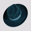 Oakley | Womens Crushable Wool Felt Teardrop Fedora Hat with Curled Brim - Turq and Olive - on sale