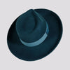Oakley | Womens Crushable Wool Felt Teardrop Fedora Hat with Curled Brim - Turq and Olive - on sale