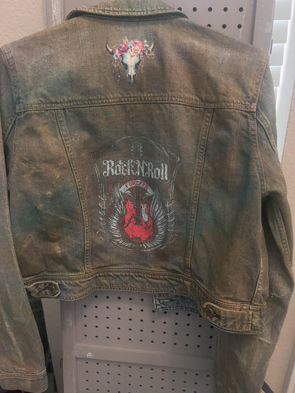 SOLD - Rocknroll Dirty Girl Jacket. Recreate with $100 deposit