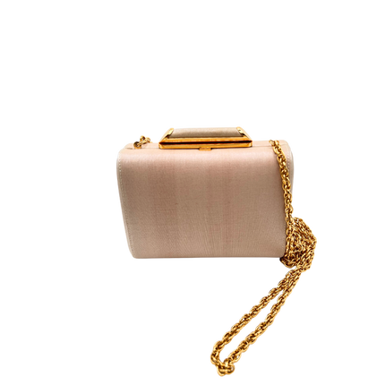 Rare Find - Vintage Rodo Italian Pink Satin Clutch Handbag