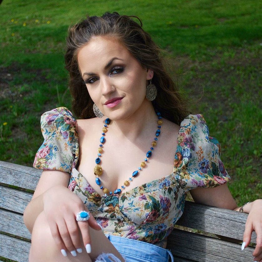 White Agate & Turquoise Stone 925 Sterling Silver Ring Size 6