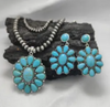 Flower Shape Stone Boho Double Layer Necklace & Earrings Jewelry Set