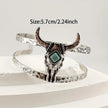 Longhorn silver and turquoise cuff