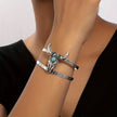 Longhorn silver and turquoise cuff