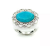 White Agate & Turquoise Stone 925 Sterling Silver Ring Size 6