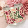 Vintage Floral Pink Embroidered Cuff Bracelet