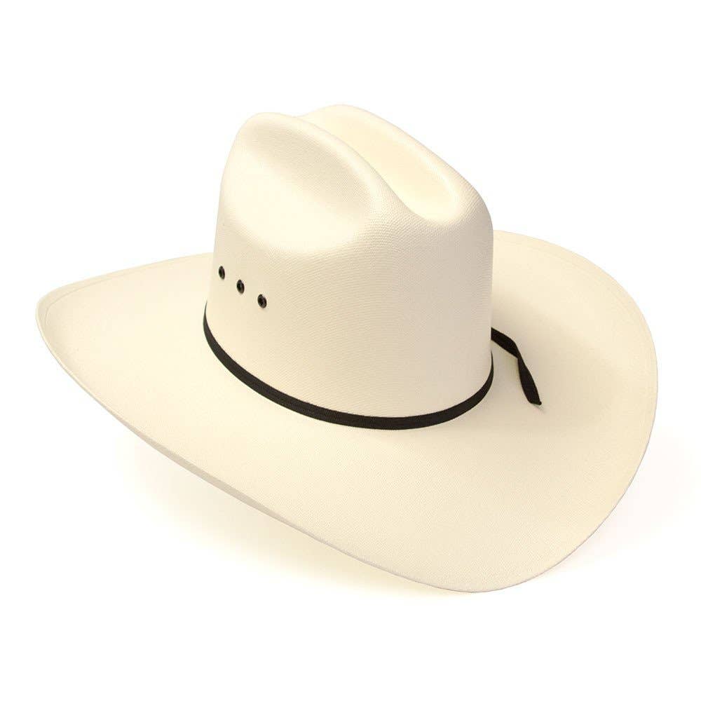 Natural Straw Western Cattleman Hat: Unisex Small
