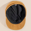 Faux Suede Belt Accent Beret Hat: Mustard