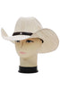 Mixed Grain Cutter Crafted Straw Cowboy Hat: Natural with Brown Band