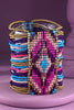 Colorful Southwestern Seed Bead Stretch Bracelet: FUCHSIA
