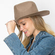 Stiff brim  Australian wool Hat: Stone and Ivory / ONE SIZE