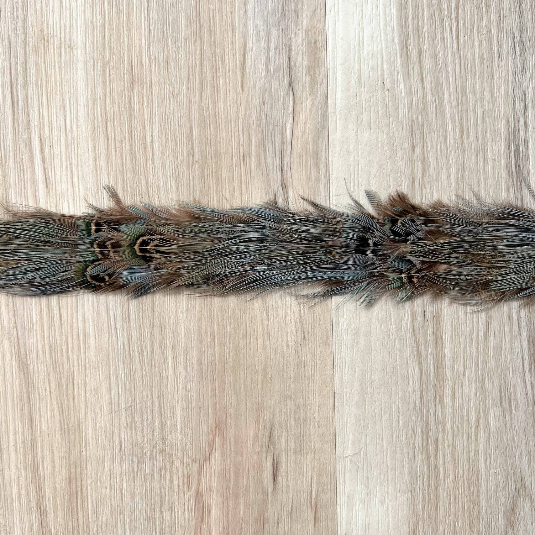 Feather Hat Band with adjustable ties - Dove