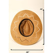 Patterned Brim Straw Sun Hat: Black