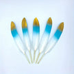 Gold Tipped Feather - Pink and Blue