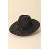 Wide Brim Fedora Fashion Hat: Ivory, Taupe, and Black