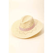 Patterned Brim Straw Sun Hat: Black