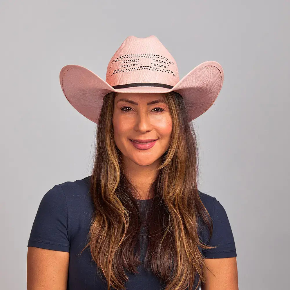 Chelsea | Women's Straw Cowgirl Hat: Pink / SM/MD and L/XL