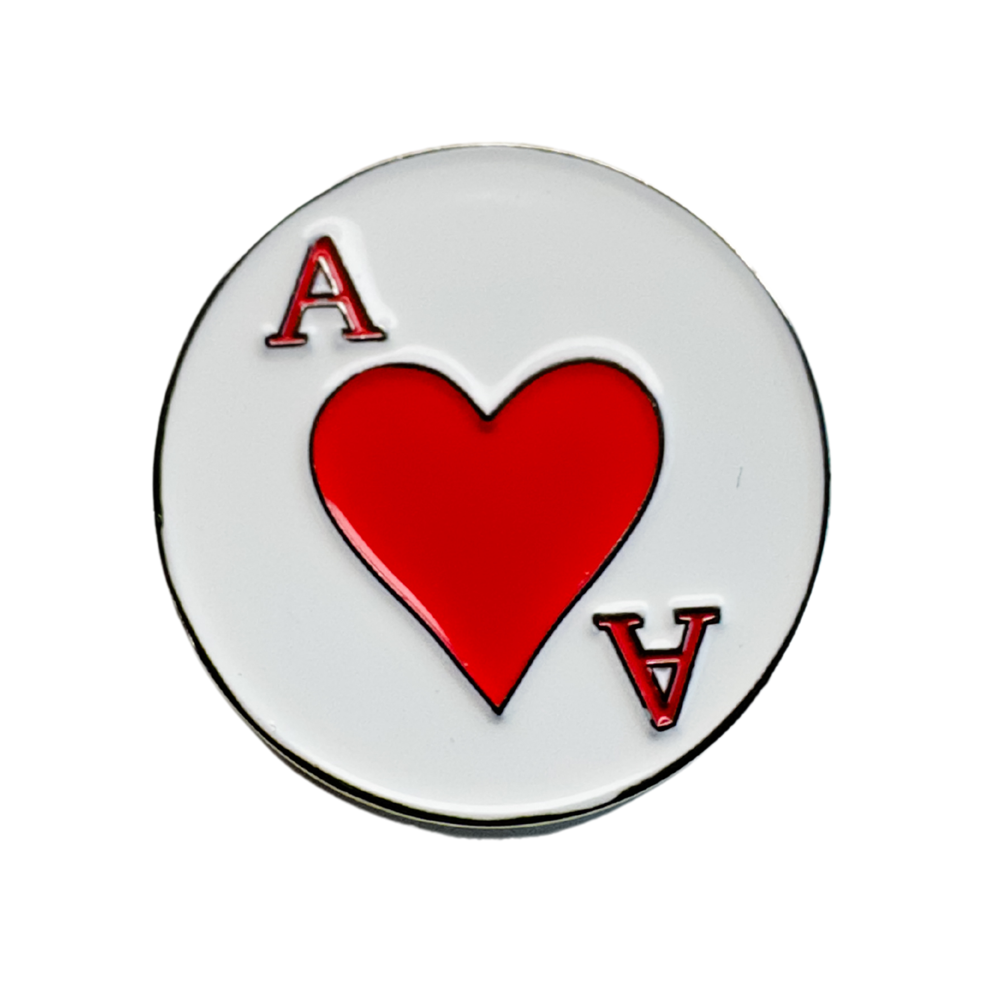 Sturdy Magnetic Hat Pin - Ace of Hearts: Red