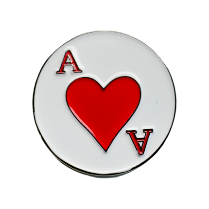 Sturdy Magnetic Hat Pin - Ace of Hearts: Red