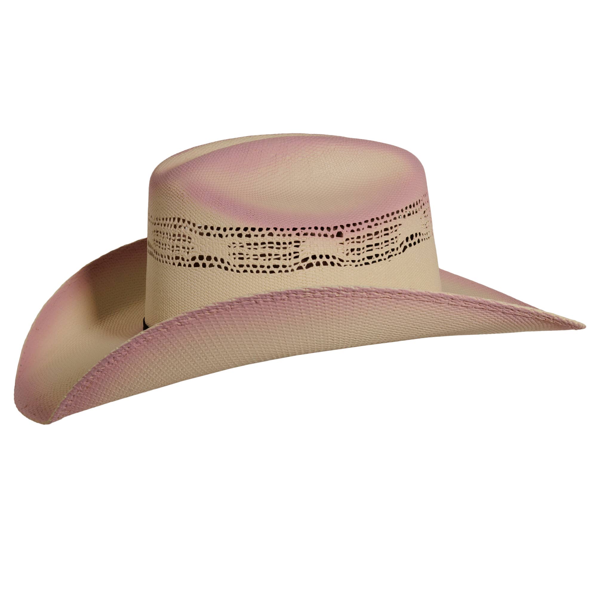 Olivia - Straw Cowboy Hat: / Pink