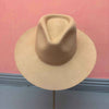 Stiff brim  Australian wool Hat: Stone and Ivory / ONE SIZE
