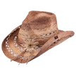Mallorie Straw Western Drifter Cowboy Hat: Brown