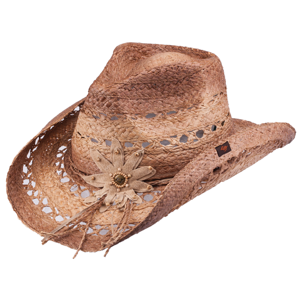 Mallorie Straw Western Drifter Cowboy Hat: Brown